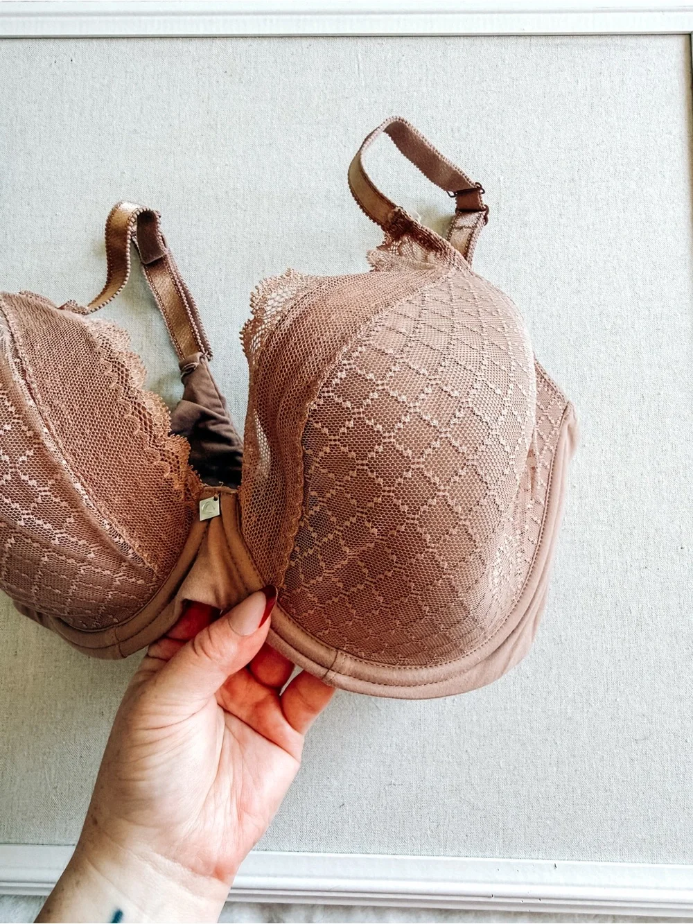 Chantelle C Magnifique T Shirt Bra Nude Lace Underwire Full Coverage 36DDDD 36F